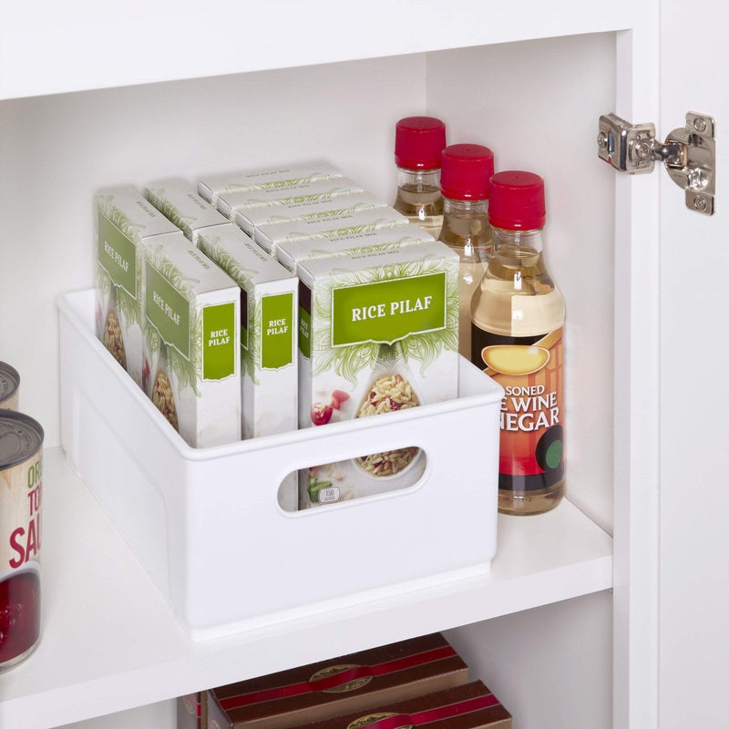 Copco 10-Inch White Cabinet Storage Bin with Built-In Handles and Nonskid Liner, Ideal for Organizing Kitchen, Pantry, Closet Items, High Walls for Larger and Taller Items - Image 3